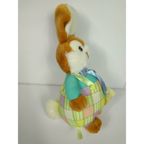 Vintage 1989 Bloomer Bunny Rabbit Plushie Stuffed Animal w/Blank- A Hug For Card - Picture 6 of 11